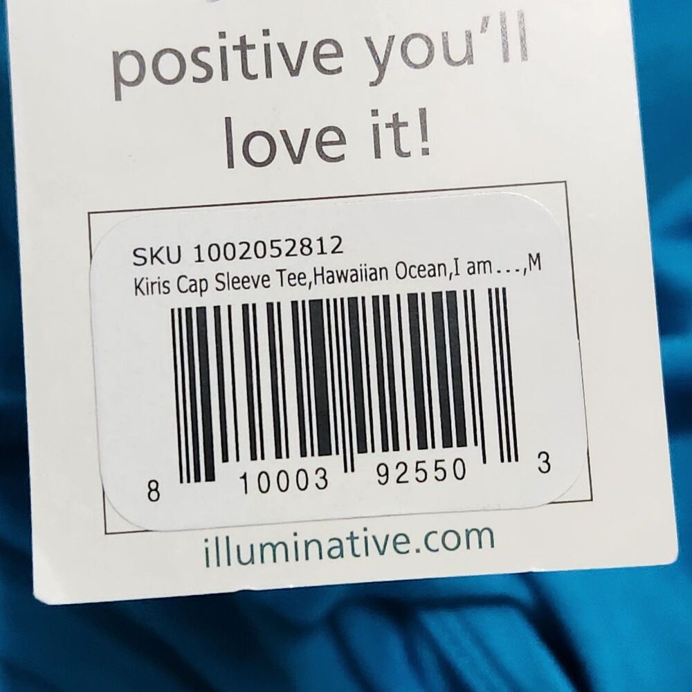 Illuminative Tunic Top Size Medium Blue Vneck Short Sleeve - Picture 9 of 14